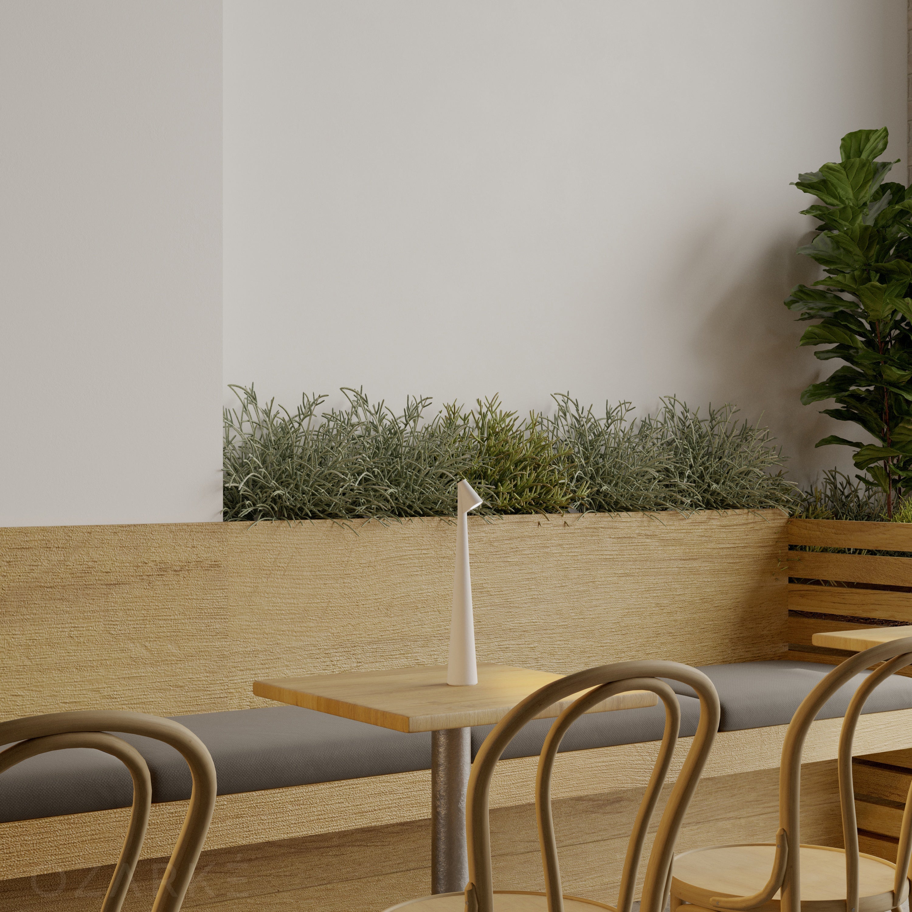 Lumi Slim | Lampe de table rechargeable | Design moderne et mince | Aluminium | LED | 35 cm de hauteur | Disponible en gris, noir et blanc | Batterie