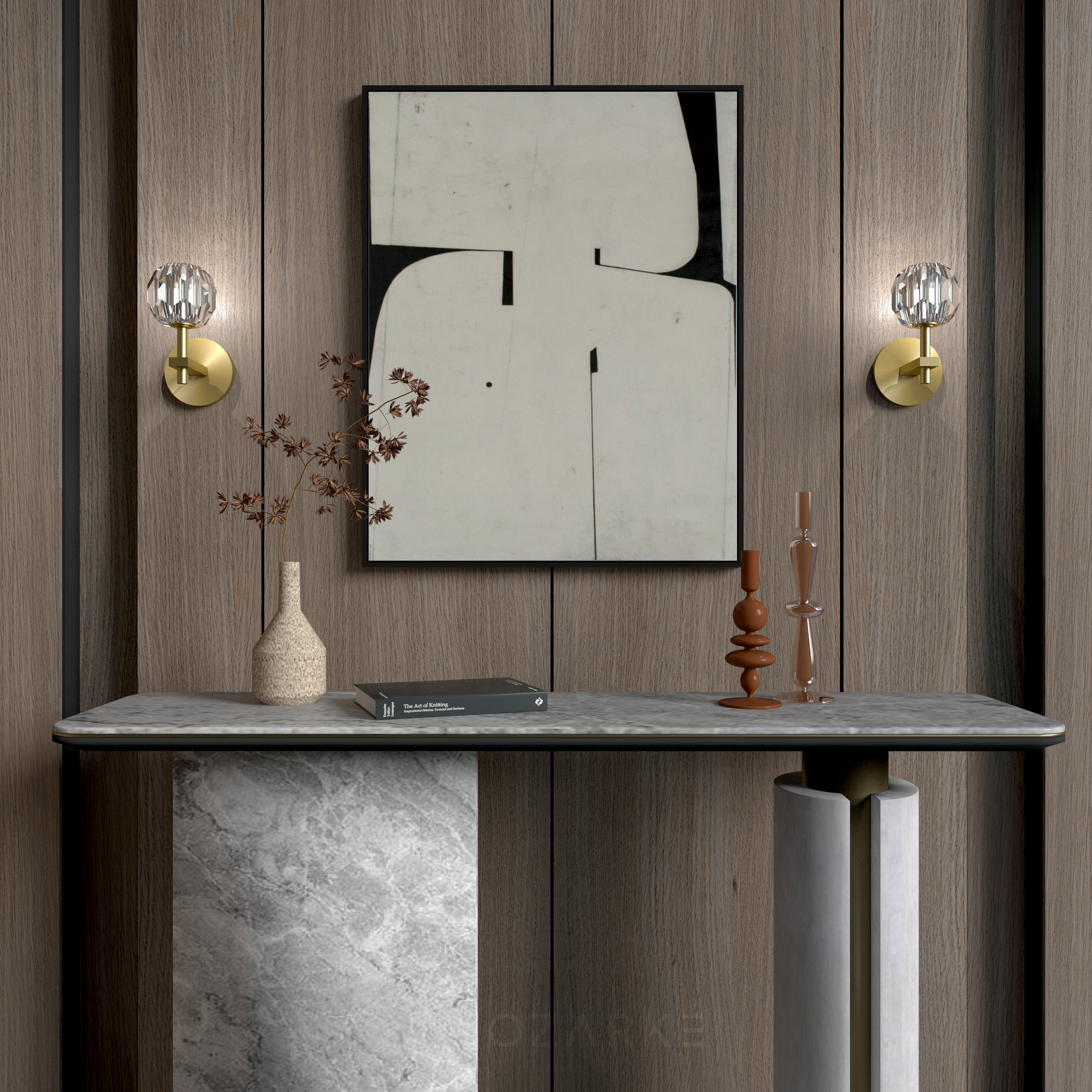 Lux Mini lampe murale | Élégance et fonctionnalité | Fer et cristal | Éclairage compact et élégant | Finition dorée | Économe en énergie | Haute