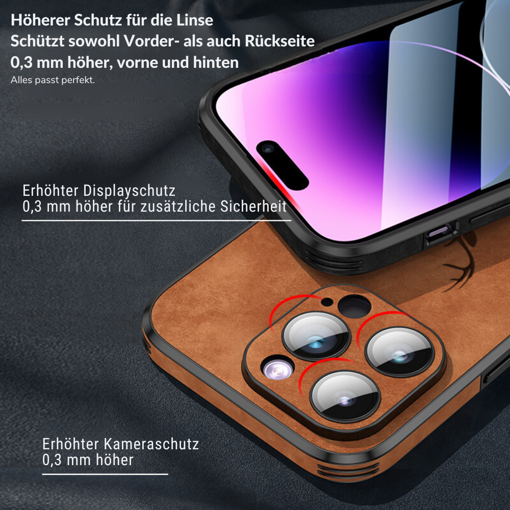 Læderetui til iPhone | Stilrent Design | Stødsikker Beskyttelse | Høj Kvalitet | Tilpasset Pasform | Fås i Flere Farver | Let og Slankt design | Stilfuldt Cover
