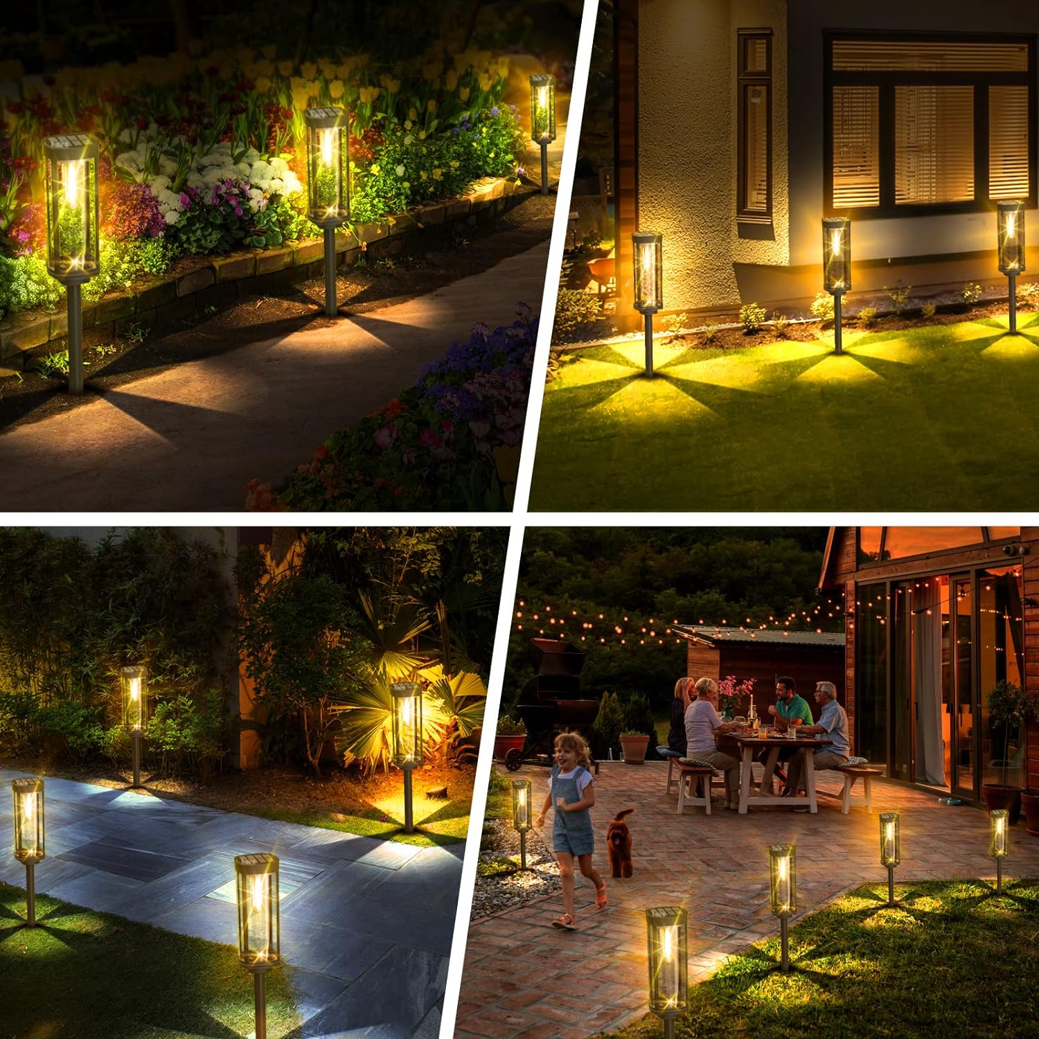 Udendørs Solcelle Lanterner | LED Belysning | Miljøvenlig Have Dekoration | Solenergi | Klassisk & Moderne Design | Plast & Aluminium | Perfekt til Terrasse & Stier