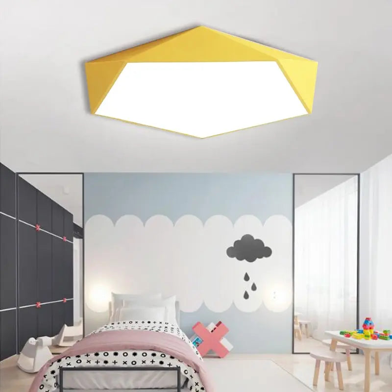 LuminaPolygon Loftbelysning | Moderne Femkantet LED | Nutidigt Design | Jern og Akryl | 220V