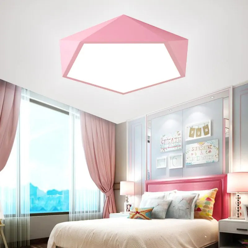 LuminaPolygon Loftbelysning | Moderne Femkantet LED | Nutidigt Design | Jern og Akryl | 220V
