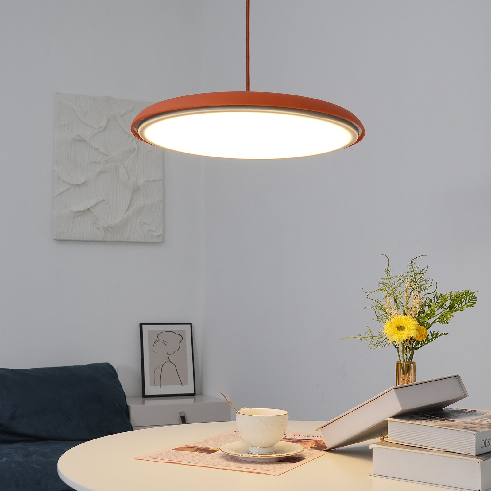 CookieLume | Pendellampe Metal Akryl | Moderne Design | Varm Hvid | E27 LED Inkluderet | Energieffektiv | UL CE CCC SAA Certificeret Belysning | Spisestue Køkken Stue