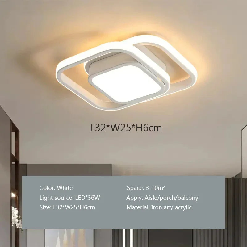 LunaLicht | Moderne Loftlampe | LED-Licht | Platzsparendes Design | Für Schlafzimmer, Balkon oder Flur | Einfache Installation | Eisenmaterial