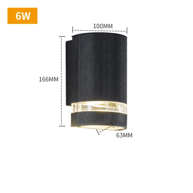 LuminaRain | Wasserdichte LED-Wandleuchte für den Außenbereich | Moderne 6W & 12W Beleuchtung | Langlebiges Aluminium | Perfekt für Garten und