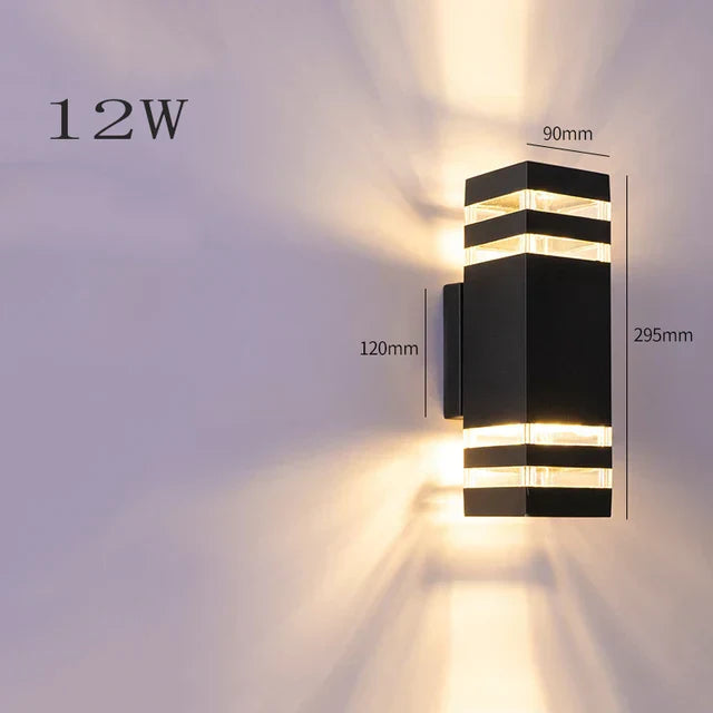 LuminaRain | Wasserdichte LED-Wandleuchte für den Außenbereich | Moderne 6W & 12W Beleuchtung | Langlebiges Aluminium | Perfekt für Garten und