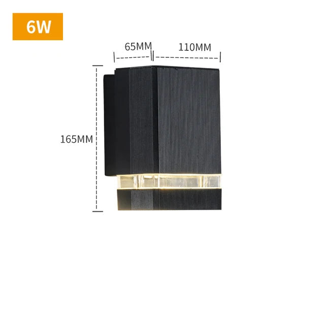 LuminaRain | Wasserdichte LED-Wandleuchte für den Außenbereich | Moderne 6W & 12W Beleuchtung | Langlebiges Aluminium | Perfekt für Garten und