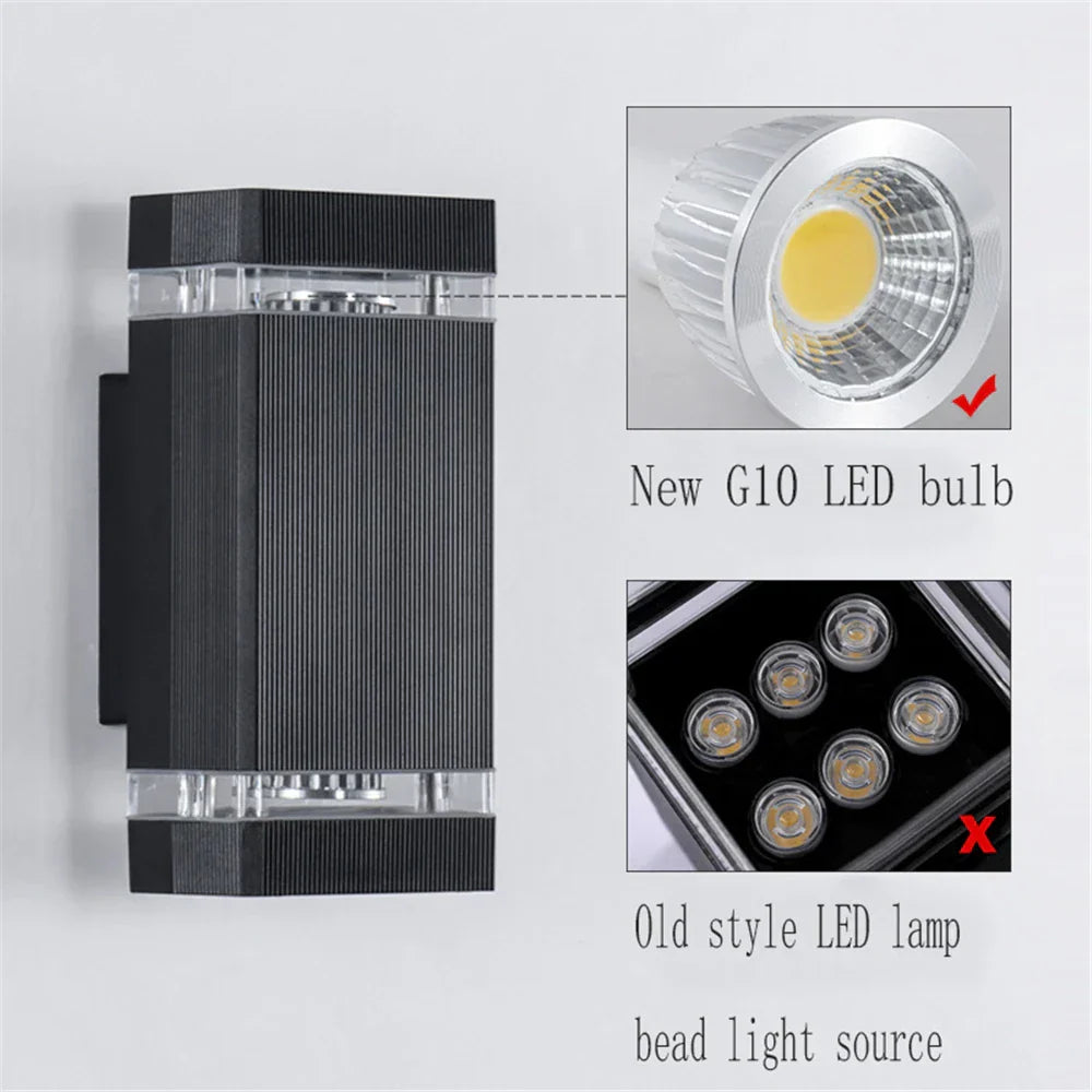 LuminaRain | Wasserdichte LED-Wandleuchte für den Außenbereich | Moderne 6W & 12W Beleuchtung | Langlebiges Aluminium | Perfekt für Garten und