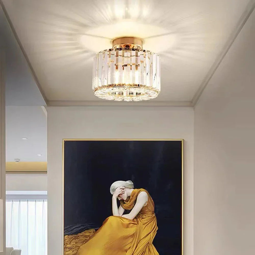 Glanskristall | Modern kristalllampa | Taklampa | Elegant belysning | Hög kvalitet | Inbjudande atmosfär | Raffinerad lyx | E27 | 17x23 cm | AC 110-240V