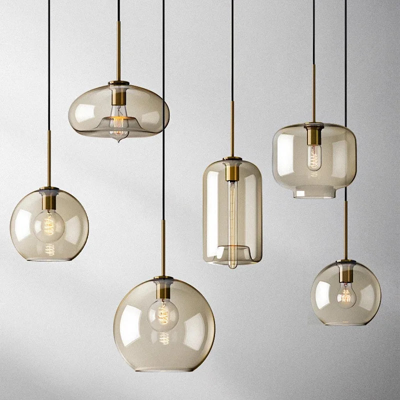 Suspension en verre design nordique | Minimalisme scandinave | Éclairage atmosphérique | Qualité durable | Douille E27 | Verre et métal | Décoration