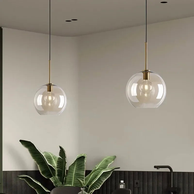 Suspension en verre design nordique | Minimalisme scandinave | Éclairage atmosphérique | Qualité durable | Douille E27 | Verre et métal | Décoration