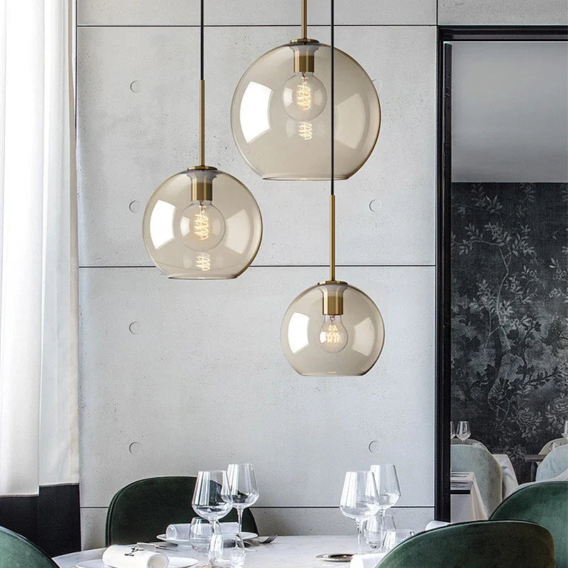 Suspension en verre design nordique | Minimalisme scandinave | Éclairage atmosphérique | Qualité durable | Douille E27 | Verre et métal | Décoration