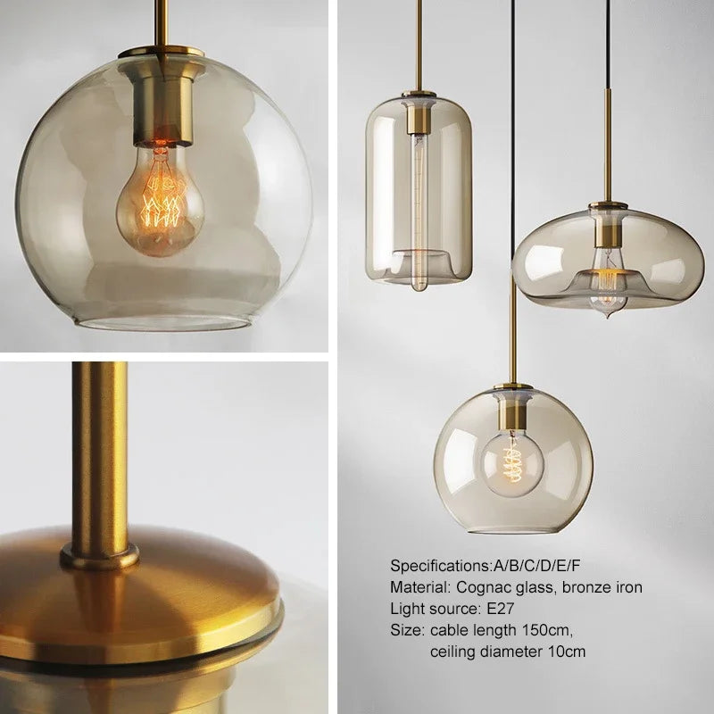 Suspension en verre design nordique | Minimalisme scandinave | Éclairage atmosphérique | Qualité durable | Douille E27 | Verre et métal | Décoration