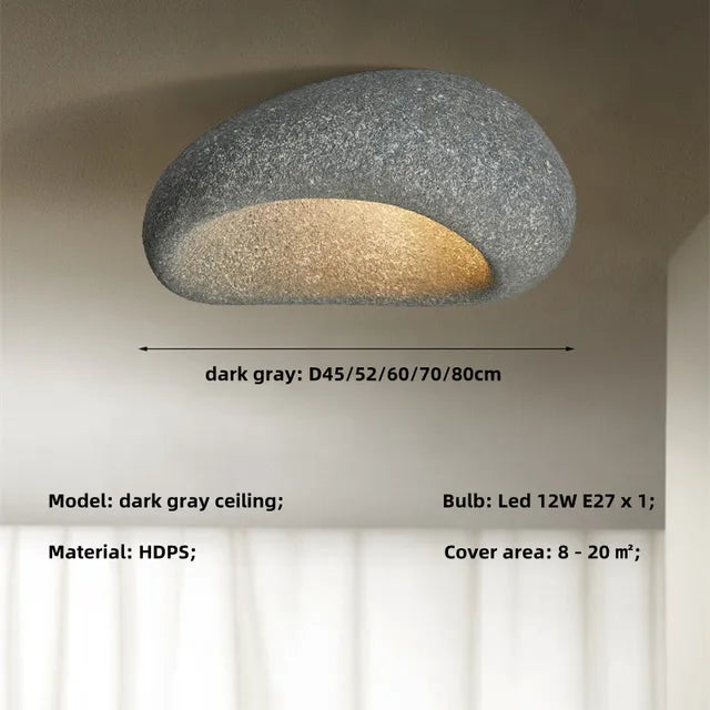 ZenLight | Wabi Sabi inspiriert | Deckenlampe aus rustikalem Metall | 45x52 cm | Energiesparende LED | Warmes, sanftes Licht | Für Wohnzimmer oder