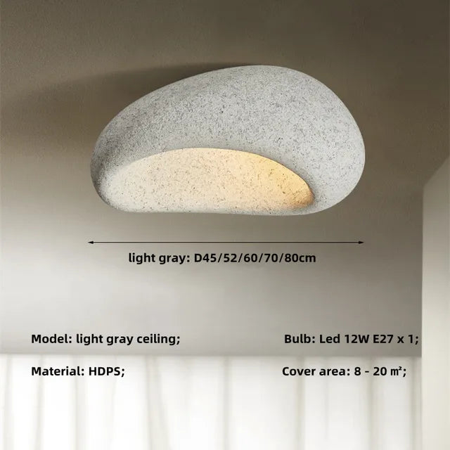 ZenLight | Wabi Sabi inspiriert | Deckenlampe aus rustikalem Metall | 45x52 cm | Energiesparende LED | Warmes, sanftes Licht | Für Wohnzimmer oder