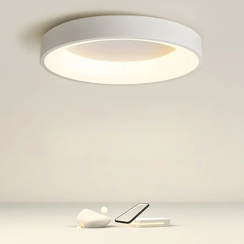 AuroraGlans | Lampe LED Scandinave Moderne | Design Plafonnier Rond | Économique en Énergie | Décoration Élégante | Parfait pour Salon et Chambre