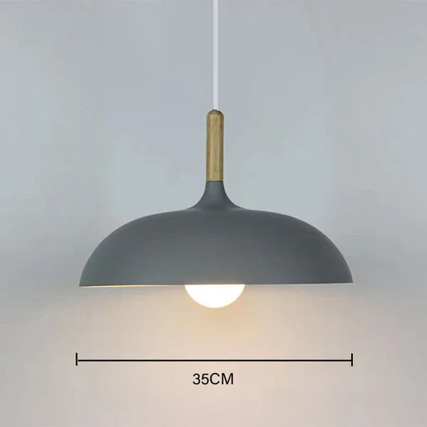 Skandinavisk | Moderne NordicLight Loftlampe | LED E27 | Eiche und Eisen | Verstellbare Länge 100 cm | Warmweiß | Kaltweiß | AC110V-220V
