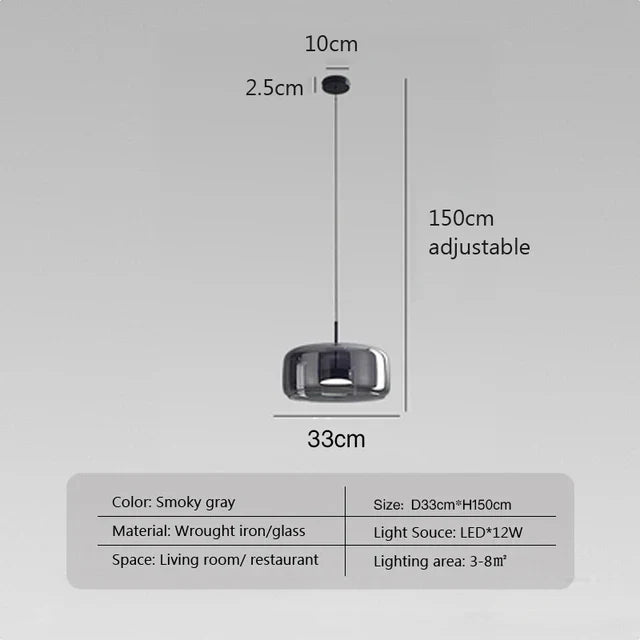 Luminoir | Elegancka szklana lampa wisząca | Nowoczesny design | Przyjemne ciepło | Trwała jakość | Idealna do salonu lub jadalni | Dostępna w