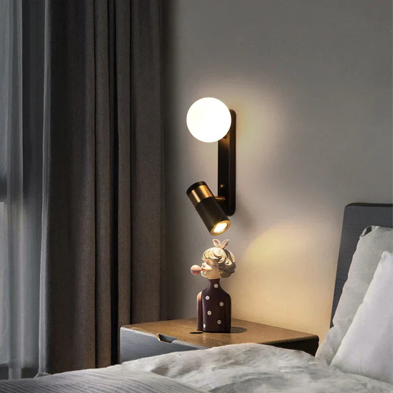 NordLume | Lampe Murale Scandinave Moderne | Design Minimaliste | LED | Métal & Plastique | 25x15x10 cm | 8W | Blanc Neutre 4000K | 220V | 30.000