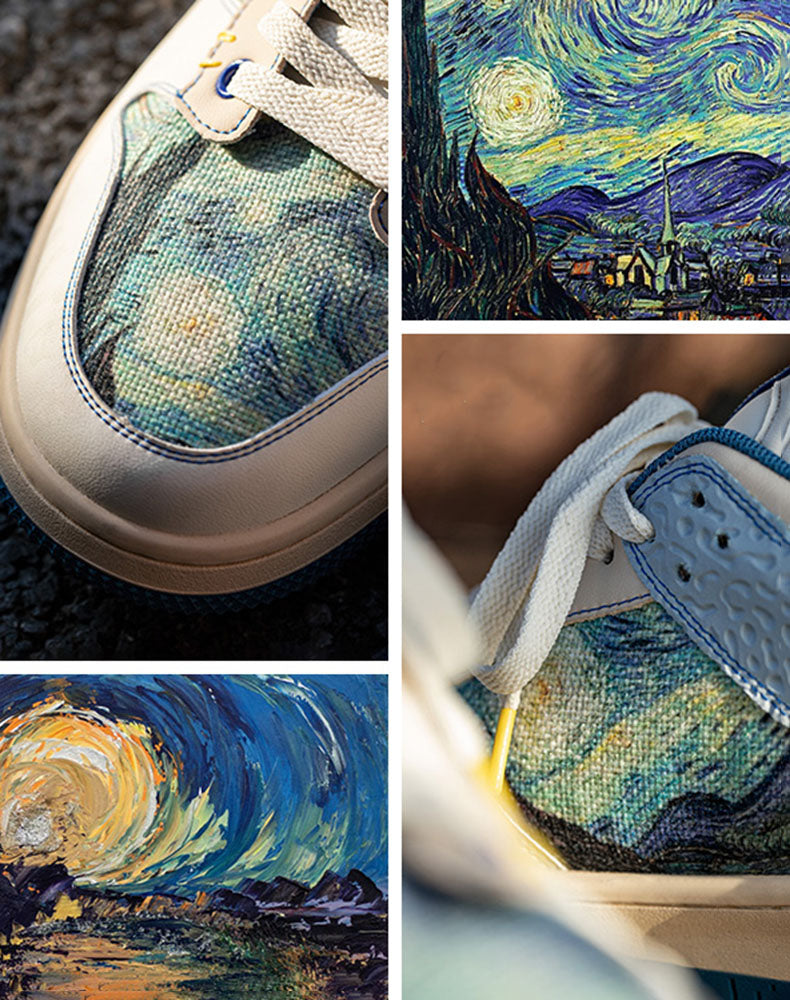 V. Gogh 'Starry Night' kunstinspirerede sneakers | Komfortabel design til daglig stil