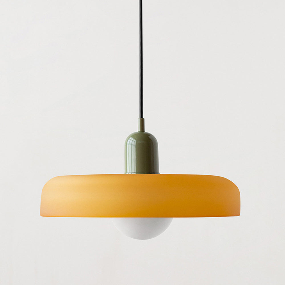 Bauhaus pendel | Farvet glas | Moderne design | Energibesparende lyskilde | Funktionel elegance | Ideel til stue og spisestue | Livlig touch | Elegant detaljeret belysning | Alsidig og stilfuld lampe