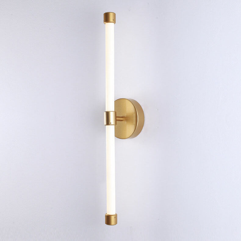 Minimalistische LED Wandleuchte | Modernes Design | 1 Licht | Schwarz & Gold | Metall und Acryl | 60 cm hoch | Geeignet für Schlafzimmer, Wohnzimmer,