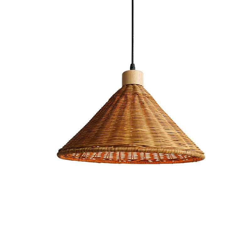 Rustik handgjord rottinglampa | Naturligt vassmaterial | Hänglampa för kök och vardagsrum | E27-sockel utan glödlampa | Perfekt för torra rum | 20 cm hög | 33 cm diameter | Skapa värme och charm i ditt hem
