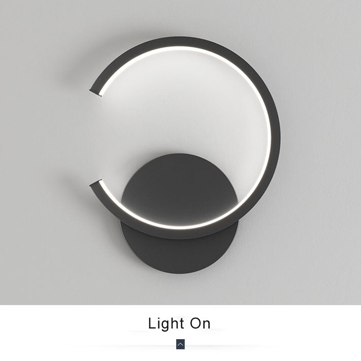 Modern rund C-formad LED-lampa | Justerbar arm | Svartvit | Hem och kontor | Energieffektiv belysning | Elegant och snygg design | Akrylskärm och järnmaterial | Enkel installation | 110V-240V