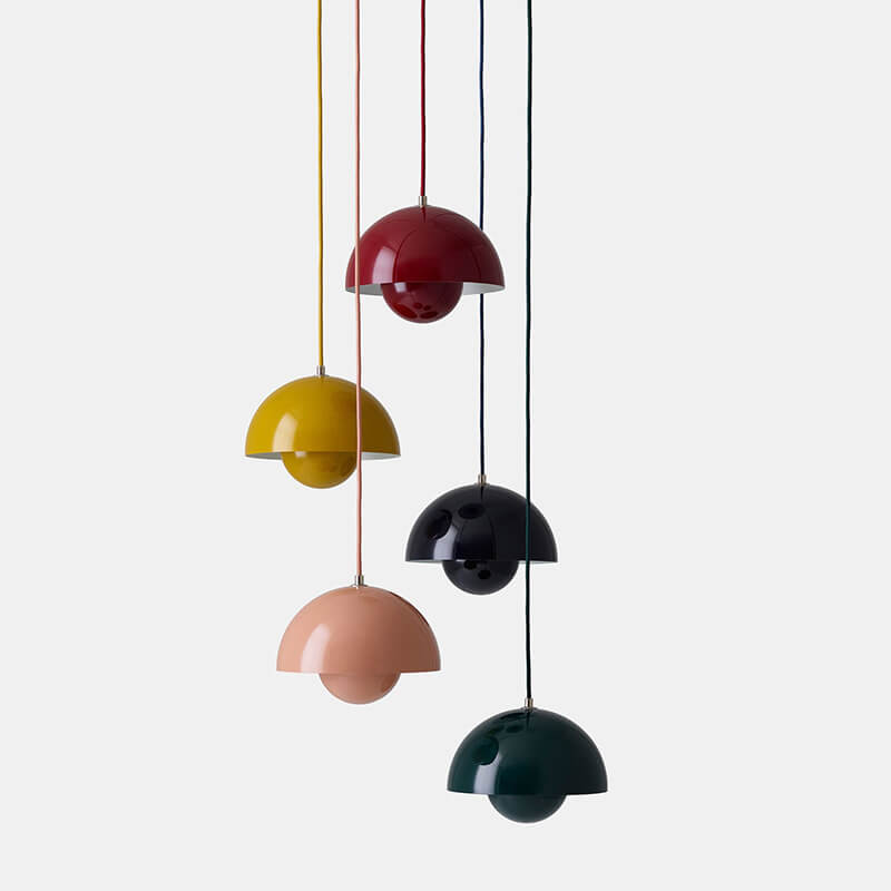 Luminoir Macaron Suspension | Éclairage Moderne | Design Demi-cercle | E27 | Métal Multicolore | Longueur Réglable 150 cm | Hauteur 16 cm | Largeur