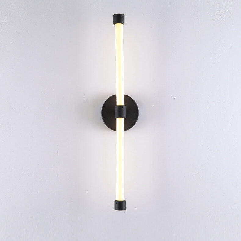 Applique murale LED minimaliste | Design moderne | 1 lumière | Noir & Or | Métal et acrylique | 60 cm de hauteur | Convient pour chambre, salon,