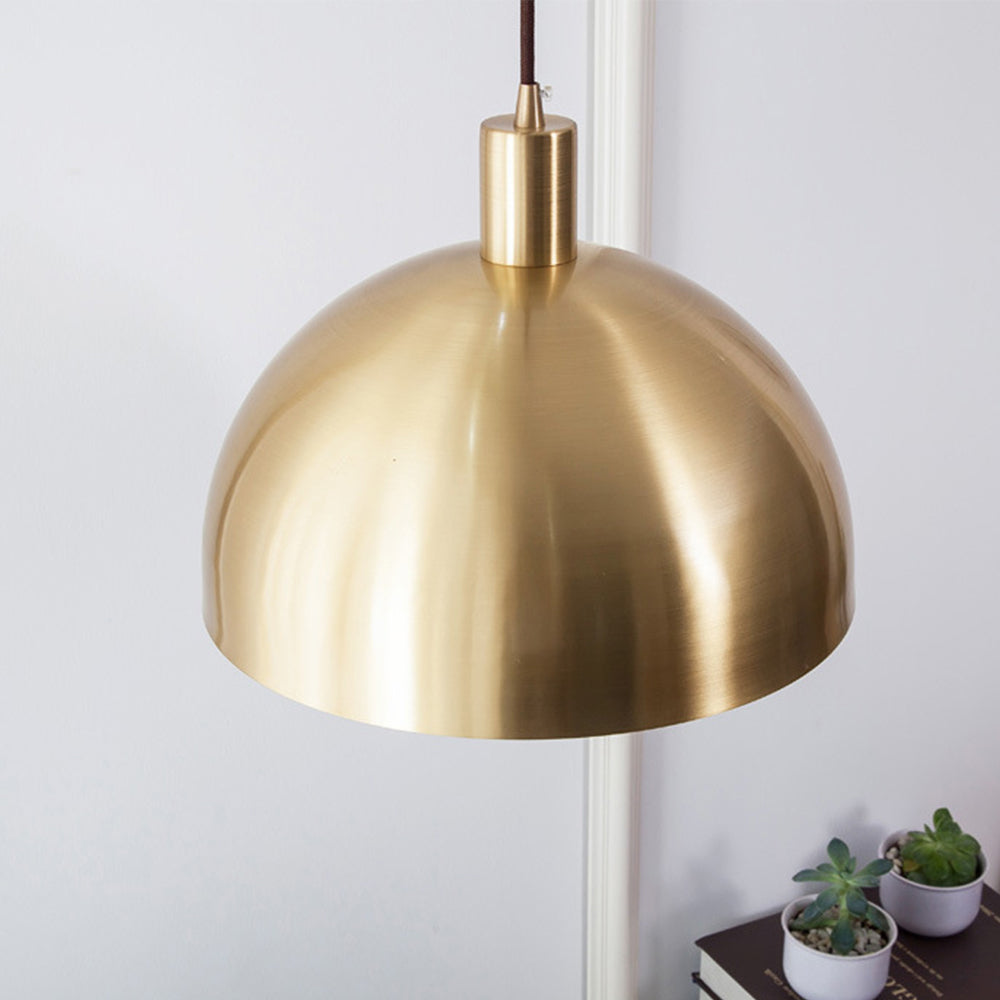 Lampa sufitowa z mosiądzu inspirowana stylem vintage | Kształt kopuły | Styl Mid-Century Modern | Regulowana długość kabla 150 cm | Gniazdo E26/E27