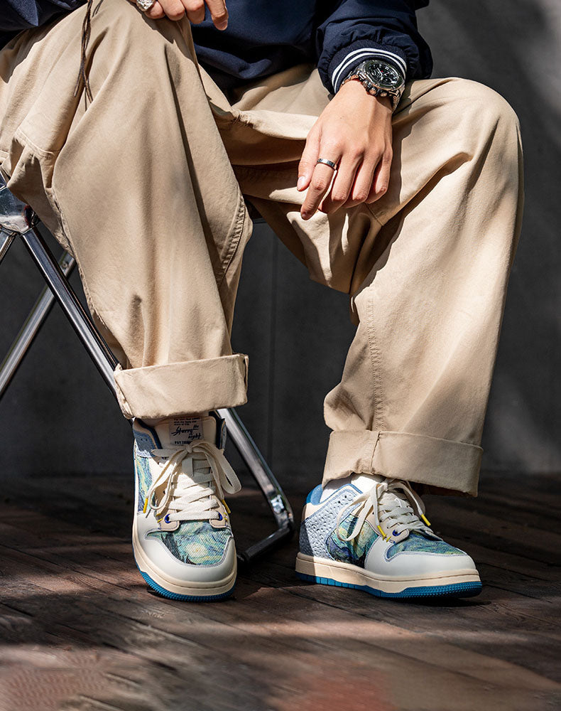 V. Gogh 'Starry Night' kunstinspirerede sneakers | Komfortabel design til daglig stil