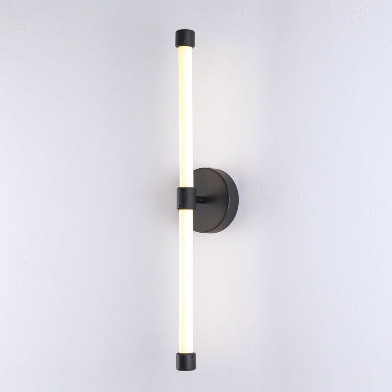 Minimalistische LED Wandleuchte | Modernes Design | 1 Licht | Schwarz & Gold | Metall und Acryl | 60 cm hoch | Geeignet für Schlafzimmer, Wohnzimmer,