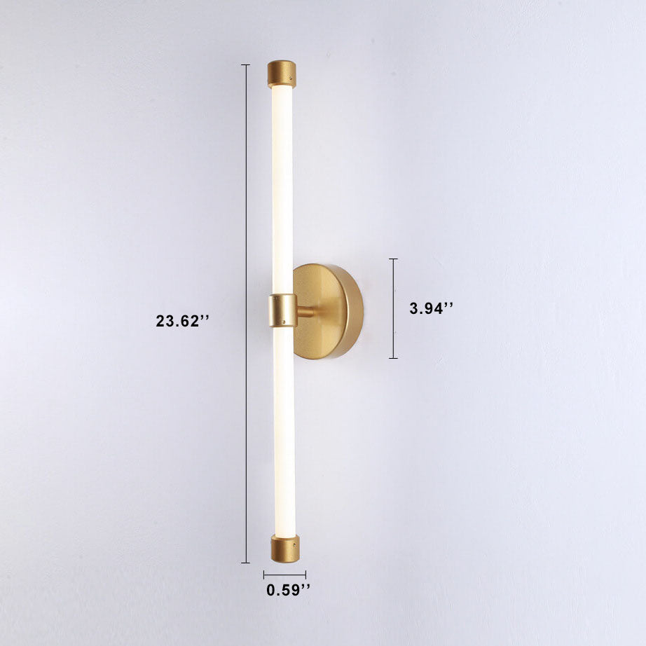 Minimalistische LED Wandleuchte | Modernes Design | 1 Licht | Schwarz & Gold | Metall und Acryl | 60 cm hoch | Geeignet für Schlafzimmer, Wohnzimmer,