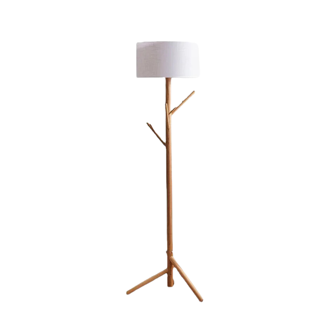 Mirenzo | Lampe sur Pied avec Design en Bois | Élégance Moderne et Charme Naturel | Éclairage Stylé pour Salon, Chambre ou Bureau | Construction