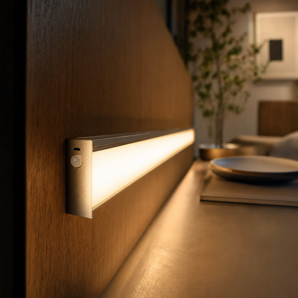 Bewegingssensor LED-kastverlichting USB oplaadbare inductie-nachtverlichting Draadloze draagbare detectorverlichting voor kledingkast Hal
