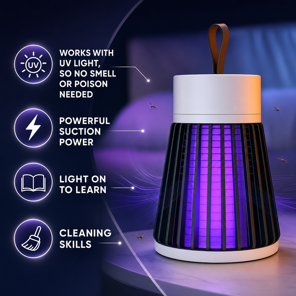 USB Rechargeable LED UV Insect Killer | Indoor Outdoor Mosquito Lamp | Silent Chemical-Free Pest Control