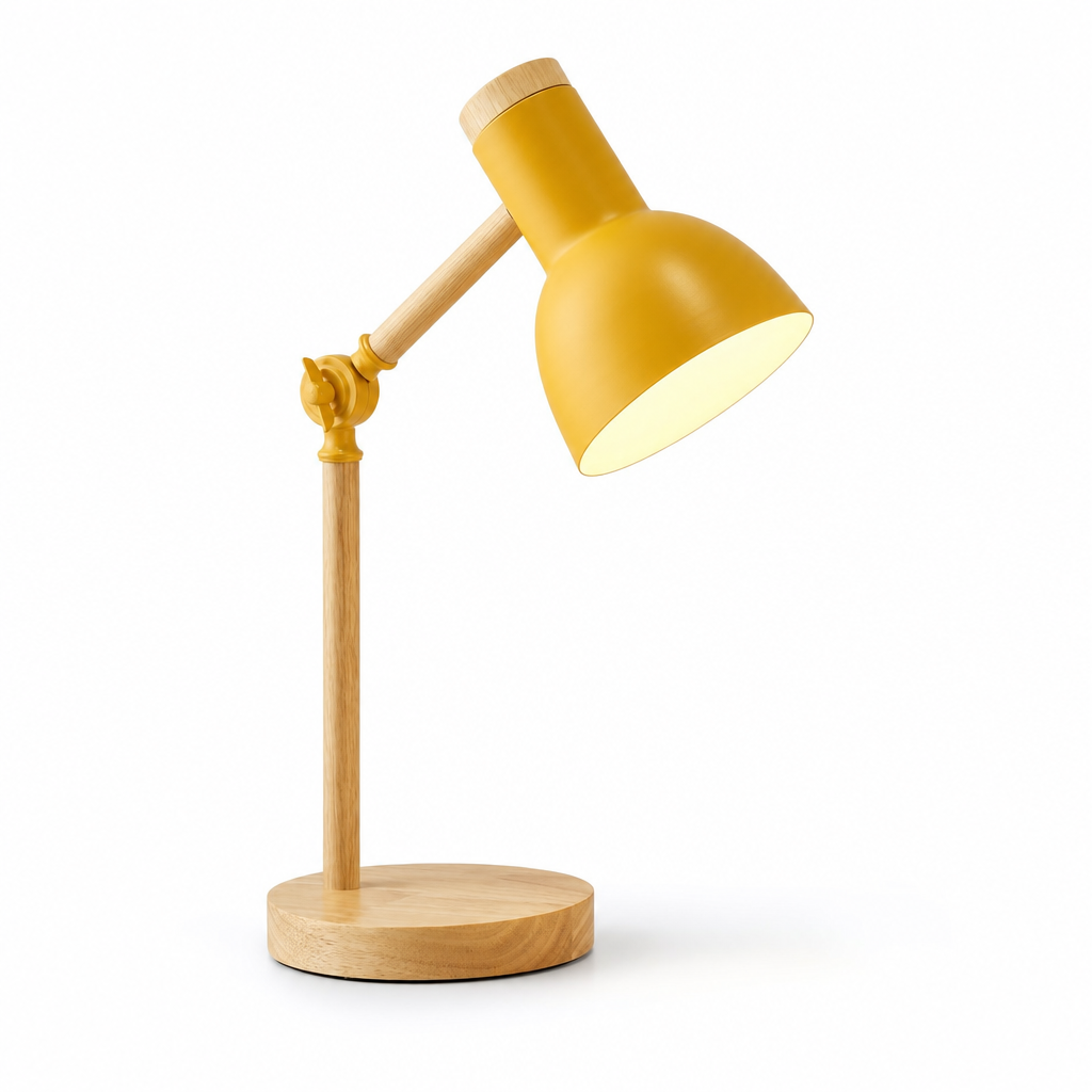 NordicGlow | Wooden Adjustable Scandinavian Desk Lamp | Minimalist Design | Home Lighting Elegance