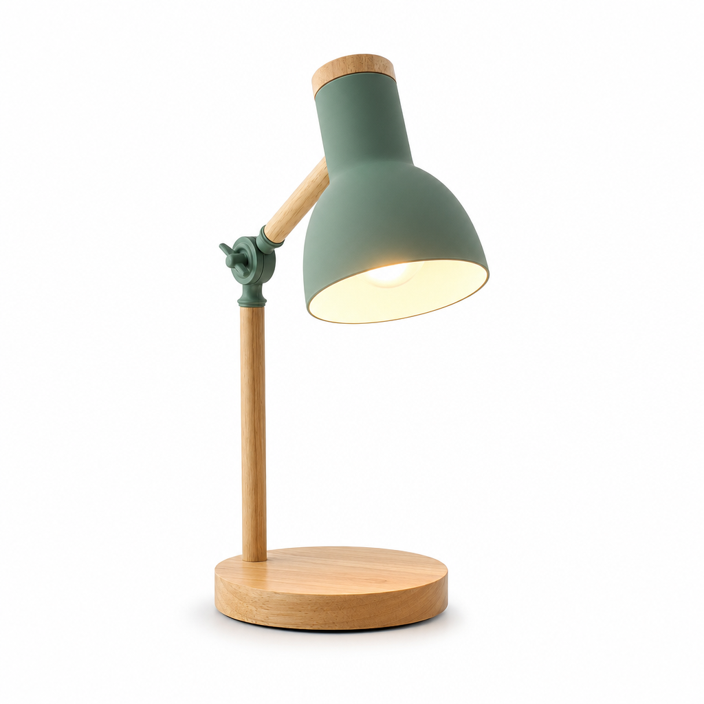 NordicGlow | Wooden Adjustable Scandinavian Desk Lamp | Minimalist Design | Home Lighting Elegance