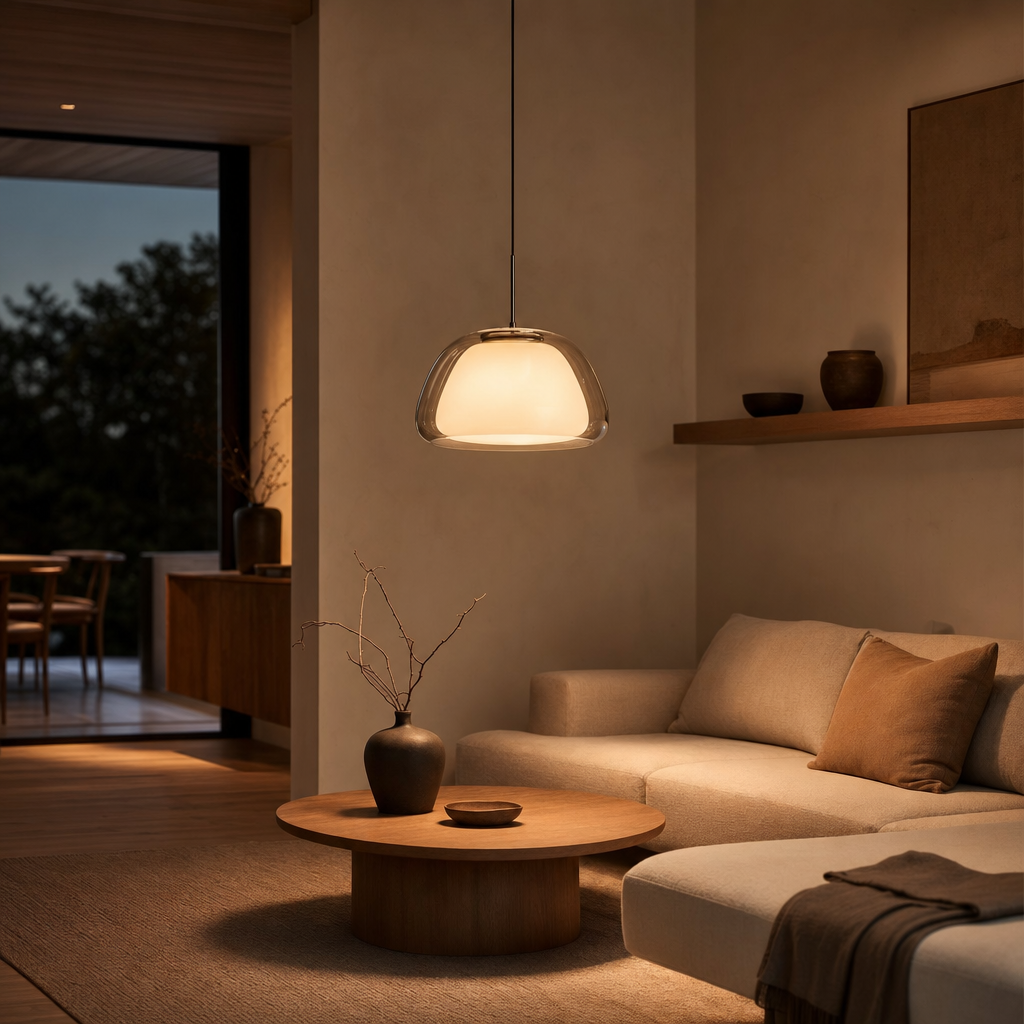 Modern Glass Dome Pendant Light | Adjustable 120cm Cable | E27 Base | Minimalist Design | Residential & Commercial Use