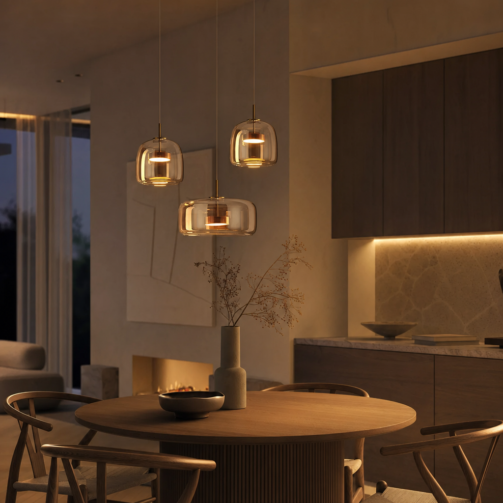Modern Glass Pendant Light | Minimalist Ceiling Decor | Elegant Lighting for Home