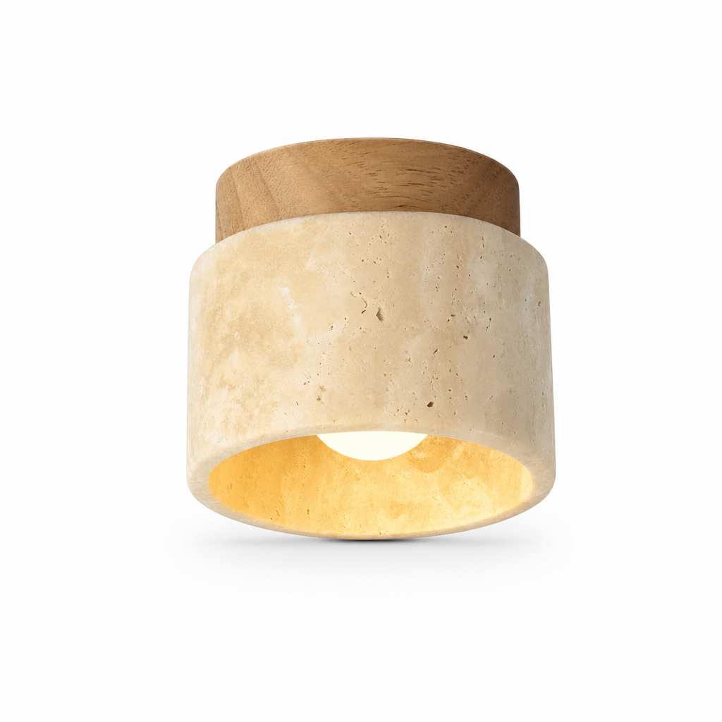 Travaro | Japanse Plafondlamp van Travertijn