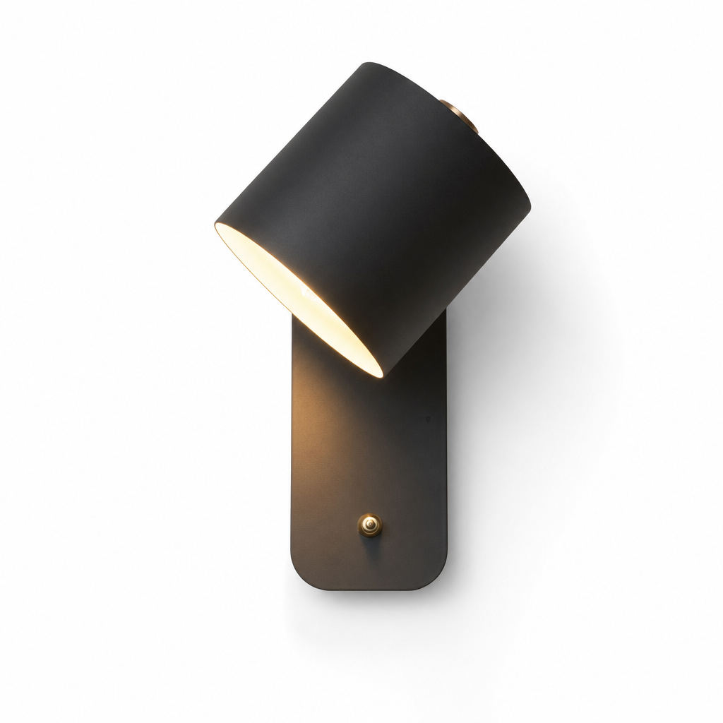 Giro Legno | Draaibare Cilinder Wandlamp – 350° Verstelbaar – Metaal & Hout