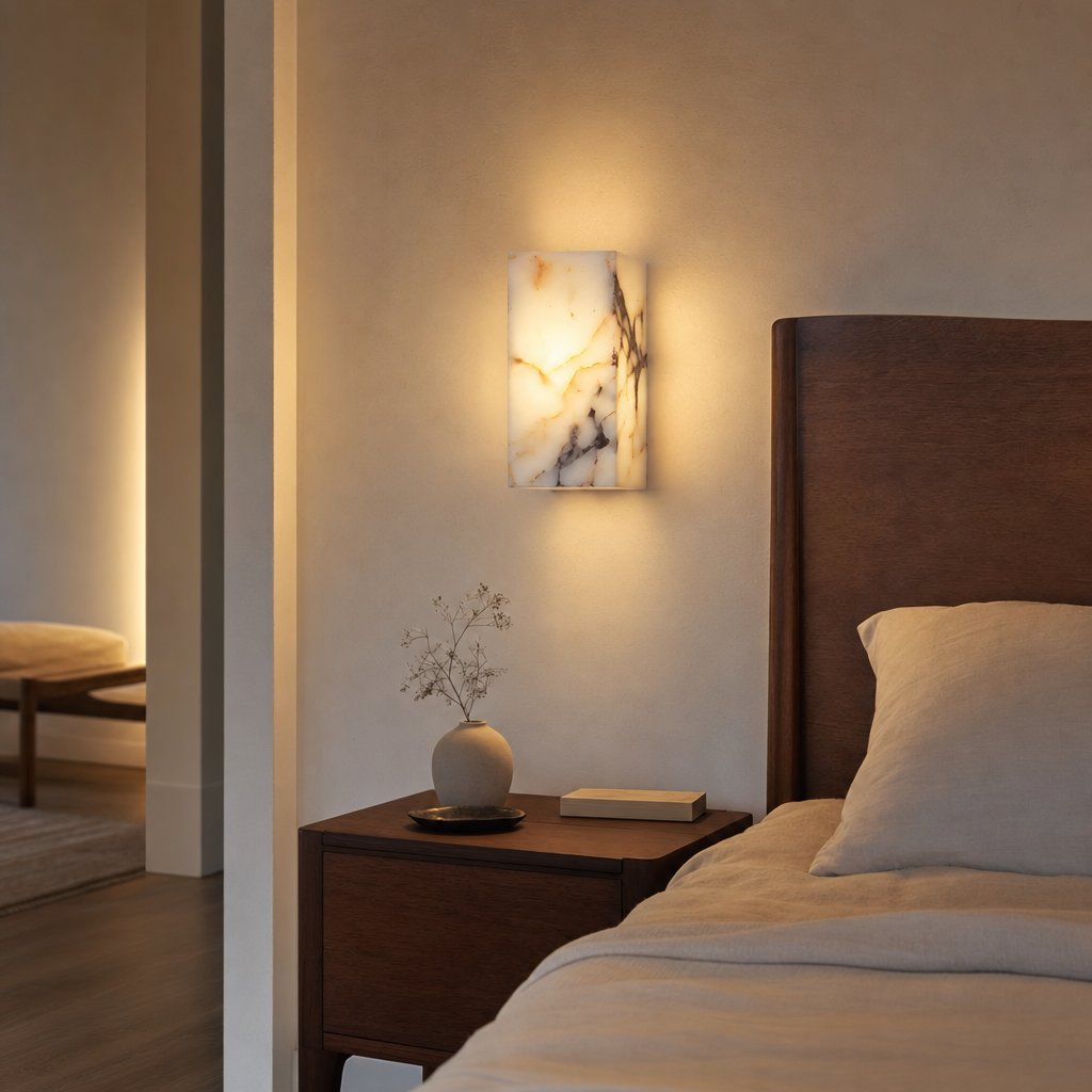 Marmo Luce | Elegant Natural Stone Wall Lamp | Marble Texture | LED Light Module | Scandinavian Design
