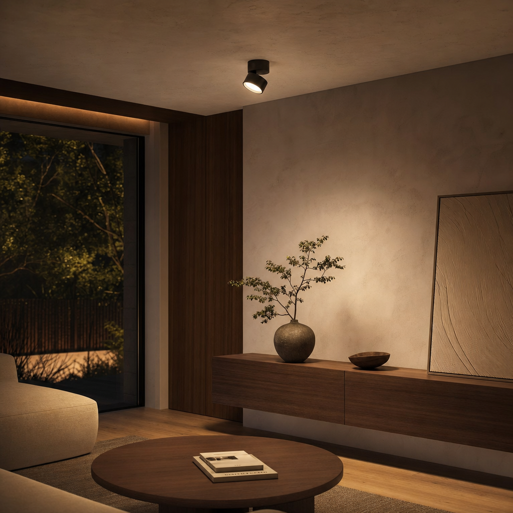 Moderne LED Væglampe | Justerbart Hoved | Rundt Design | Til Stue, Soveværelse & Gang | Minimalistisk Look | Integreret LED Lys Kilde