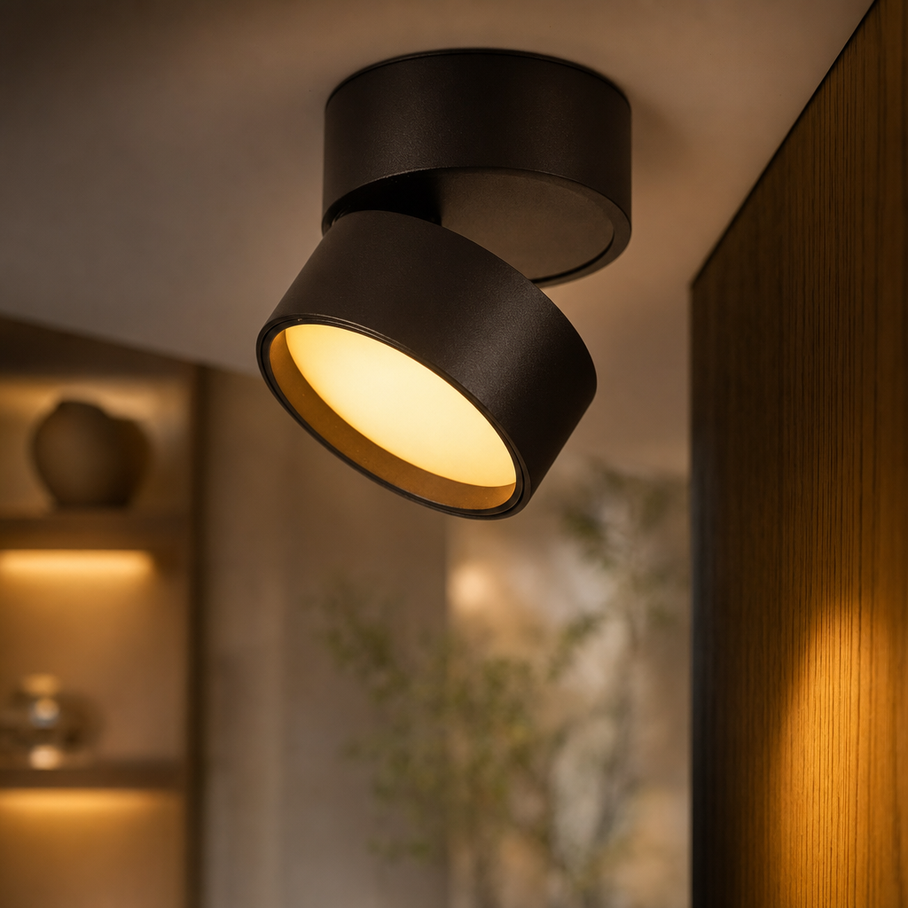 Moderne LED Væglampe | Justerbart Hoved | Rundt Design | Til Stue, Soveværelse & Gang | Minimalistisk Look | Integreret LED Lys Kilde