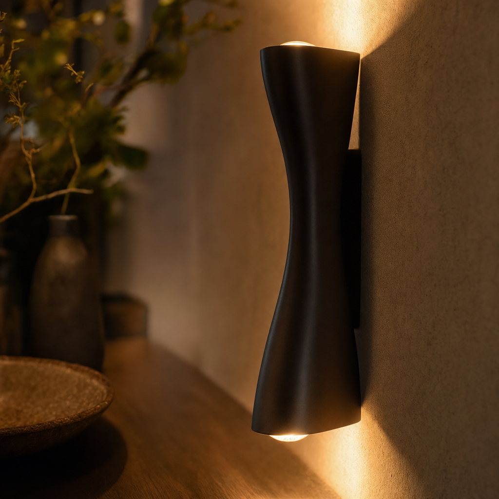 LumiBriljant LED-væglampe | Moderne metalfinish | Dobbelt lysretning | Elegant design | Energieffektiv | Mål 15x10x5 cm | Elektrolytisk metal