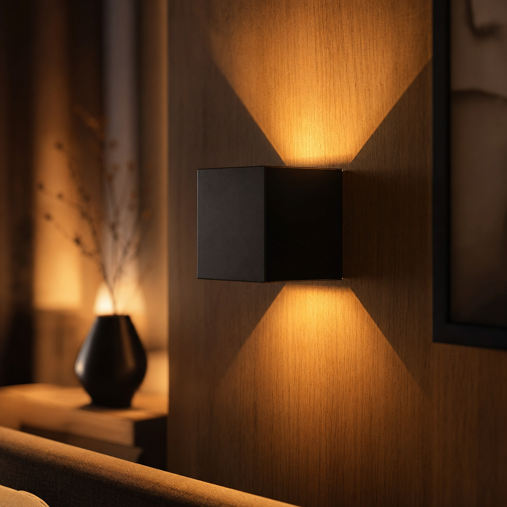 RadiantLux fra Luminoir | Slank Væglampe | Sort Moderne Design | Justerbar LED | Ideel til Stue og Soveværelse | 10W | Varm Hvid Lys | Metal af Høj
