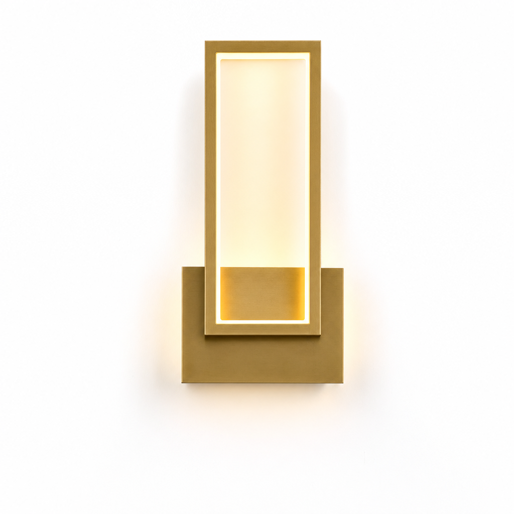 Luminoir | LED-væglampe | Guld | Rektangulær | Moderne Design | Akryl & Metal | 110V-240V | Til Soveværelse & Stue | Energieffektiv | Nem