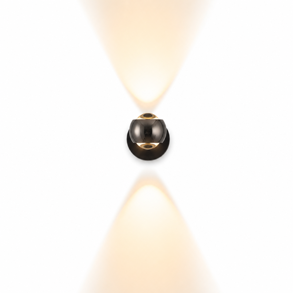 LumiWave LED-vägglampa | Mattsvart aluminium | 18x10 cm | Låg energiförbrukning | IP54 vattentät | Elegant och mångsidig design | För inomhusinredning